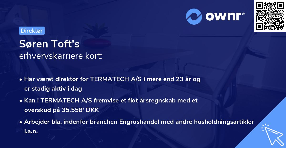 Søren Toft's erhvervskarriere kort