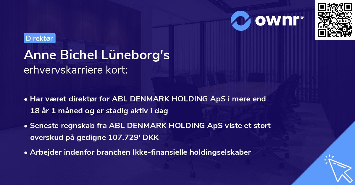 Anne Bichel Lüneborg's erhvervskarriere kort