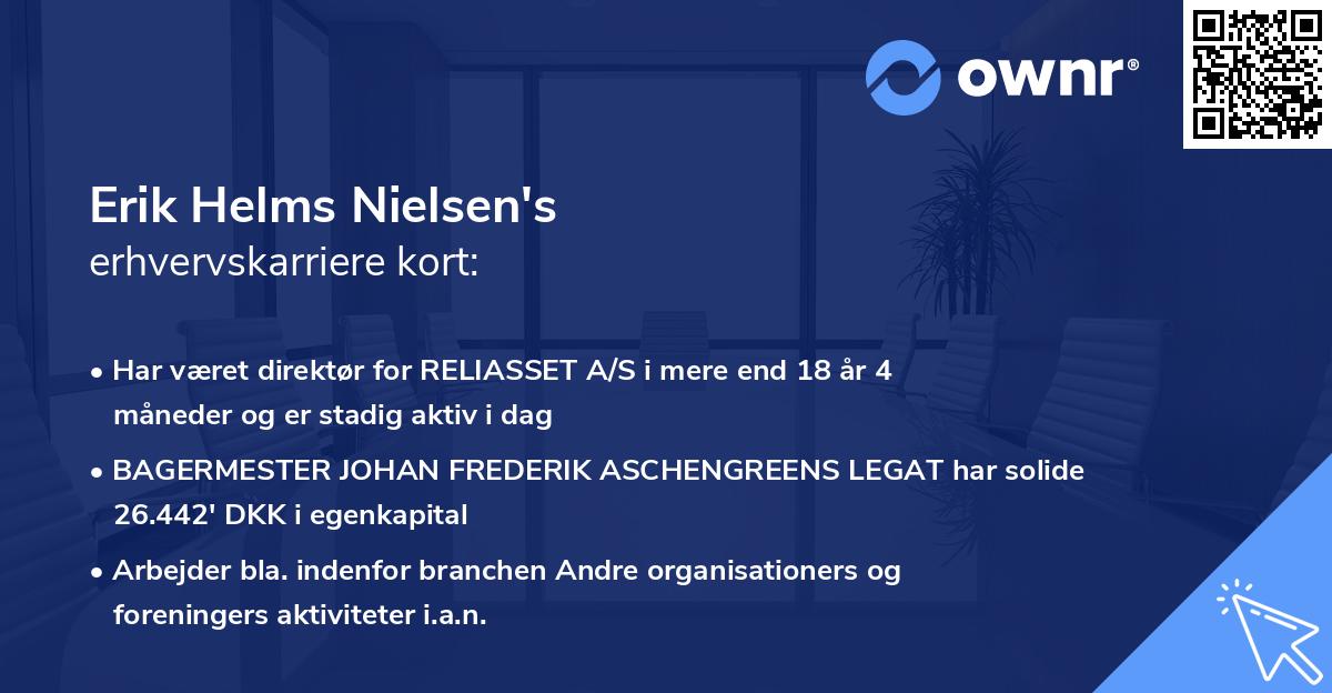 Erik Helms Nielsen's erhvervskarriere kort