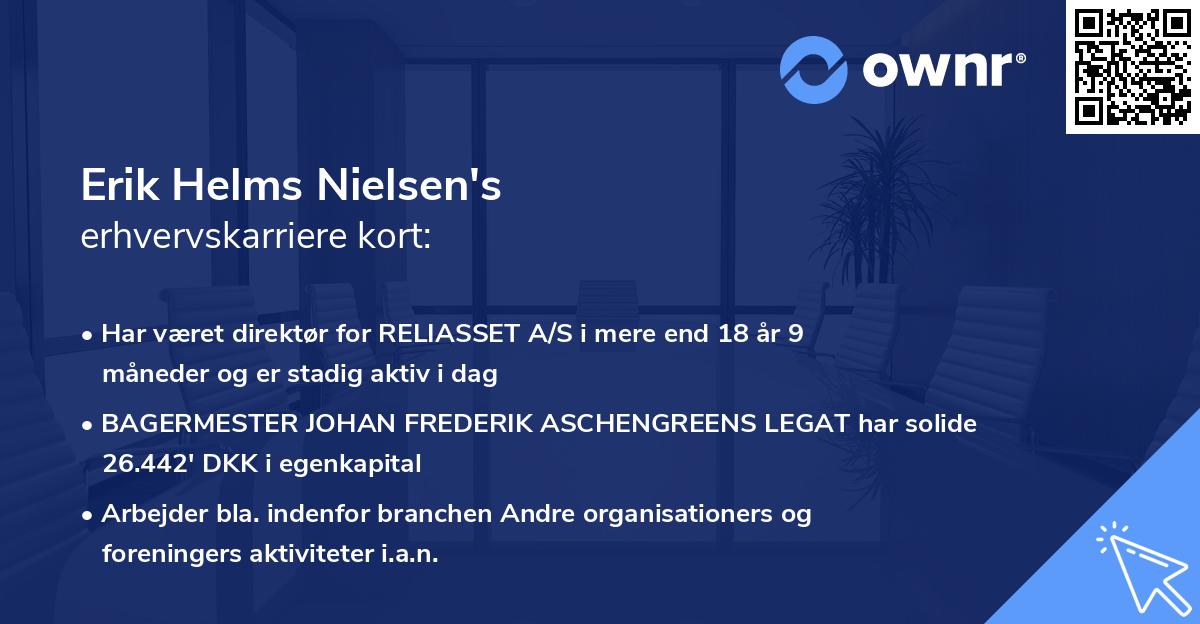 Erik Helms Nielsen's erhvervskarriere kort
