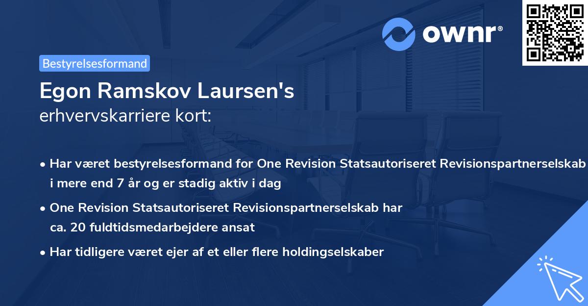 Egon Ramskov Laursen's erhvervskarriere kort