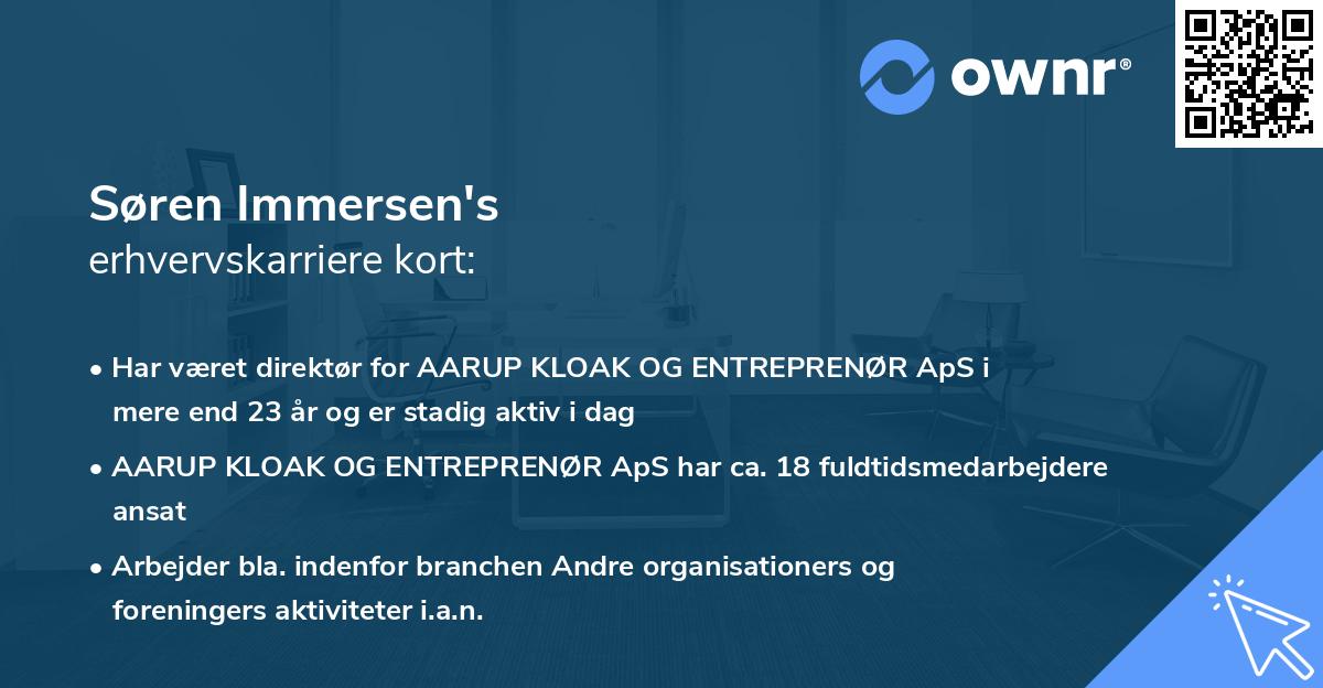 Søren Immersen's erhvervskarriere kort