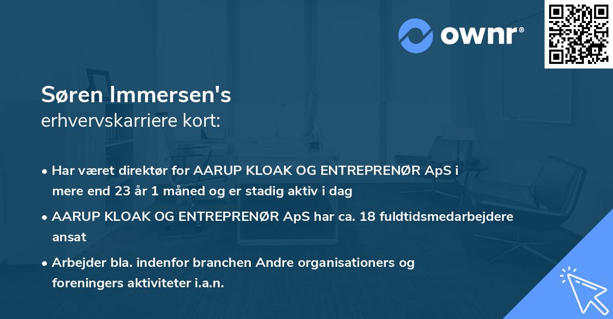 Søren Immersen's erhvervskarriere kort