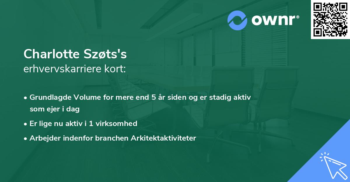 Charlotte Szøts's erhvervskarriere kort