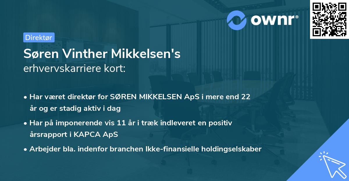Søren Vinther Mikkelsen's erhvervskarriere kort