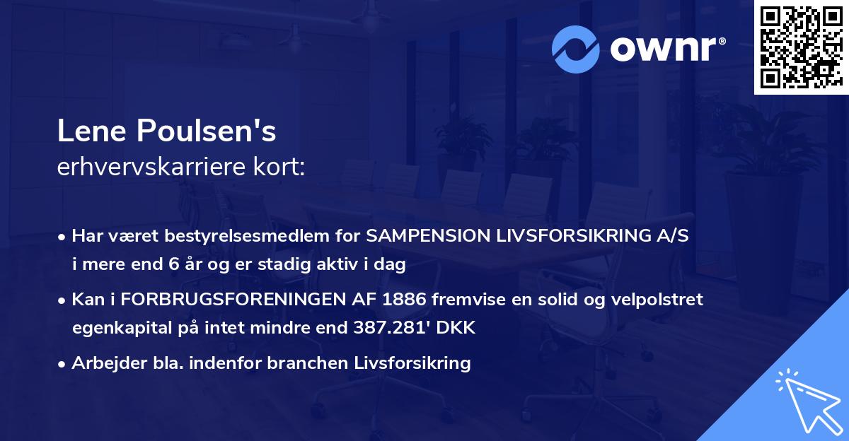Lene Poulsen's erhvervskarriere kort