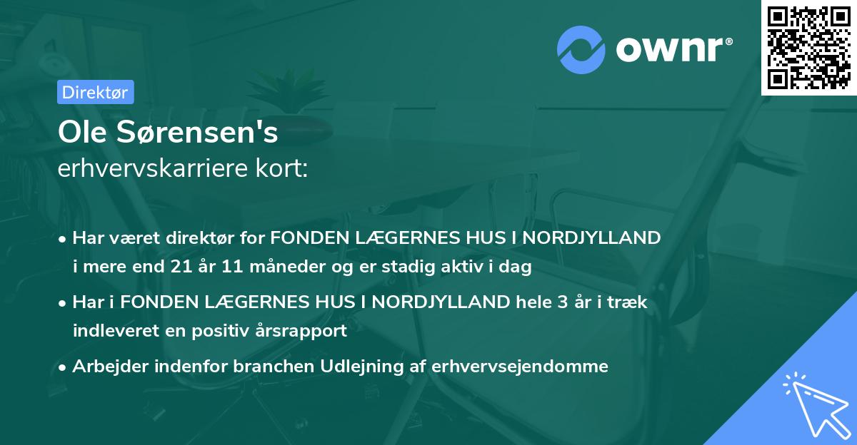 Ole Sørensen's erhvervskarriere kort