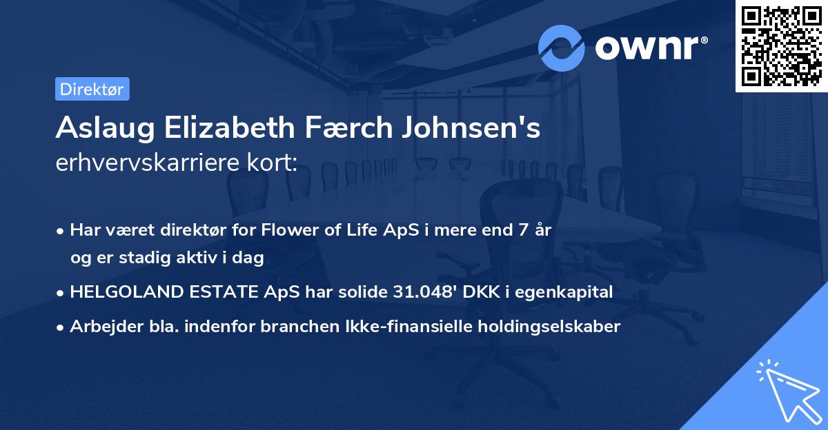 Aslaug Elizabeth Færch Johnsen's erhvervskarriere kort