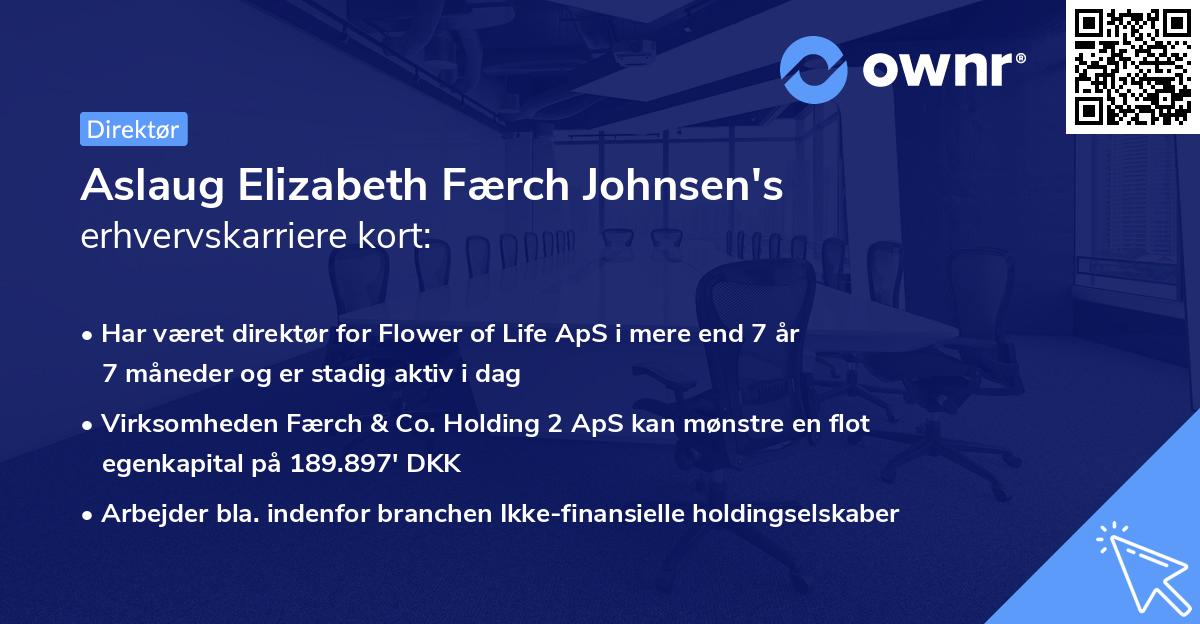 Aslaug Elizabeth Færch Johnsen's erhvervskarriere kort