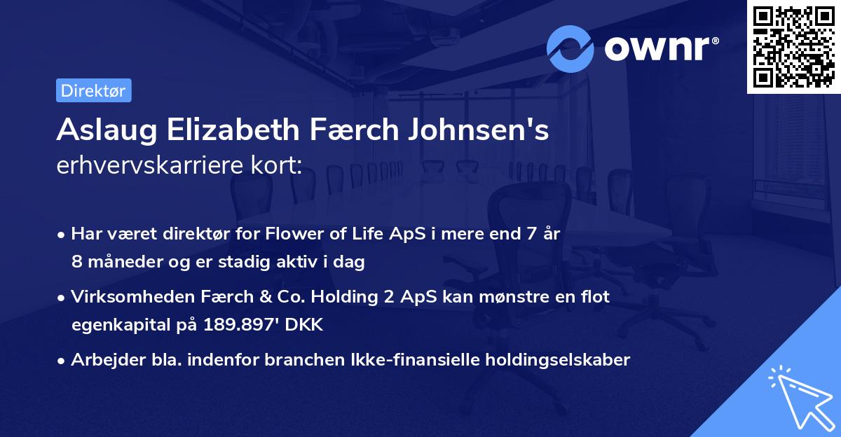 Aslaug Elizabeth Færch Johnsen's erhvervskarriere kort