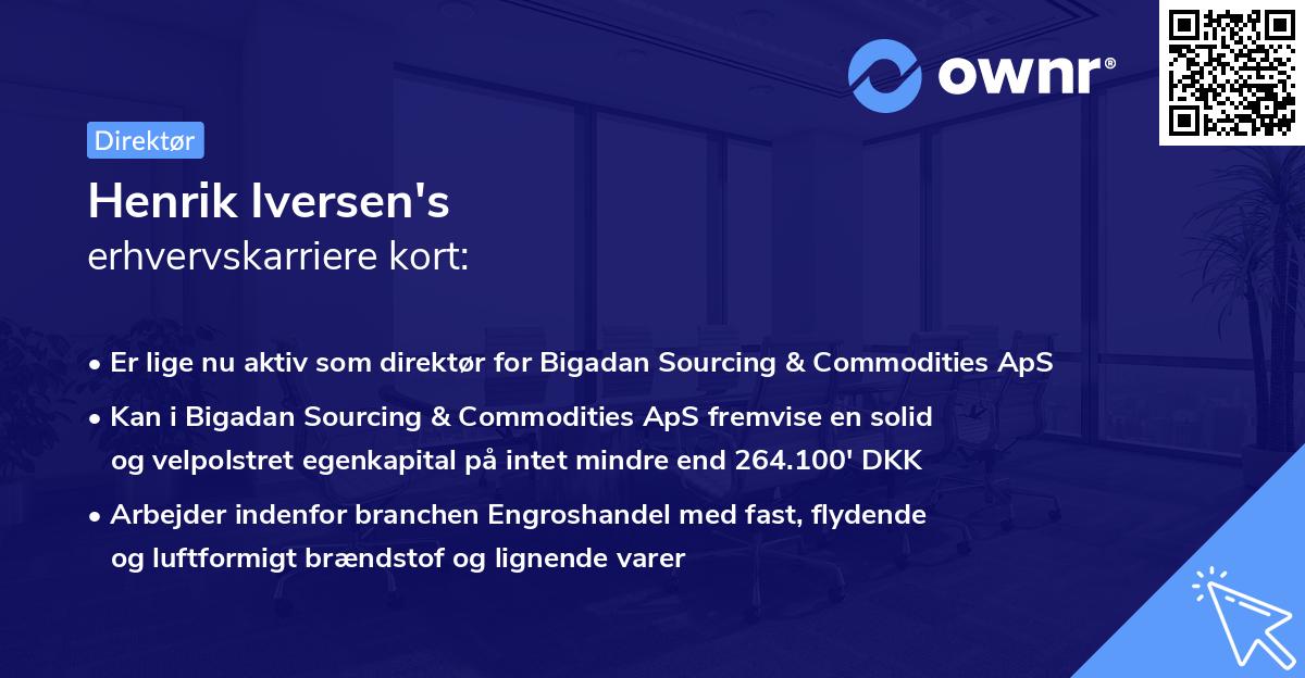 Henrik Iversen's erhvervskarriere kort
