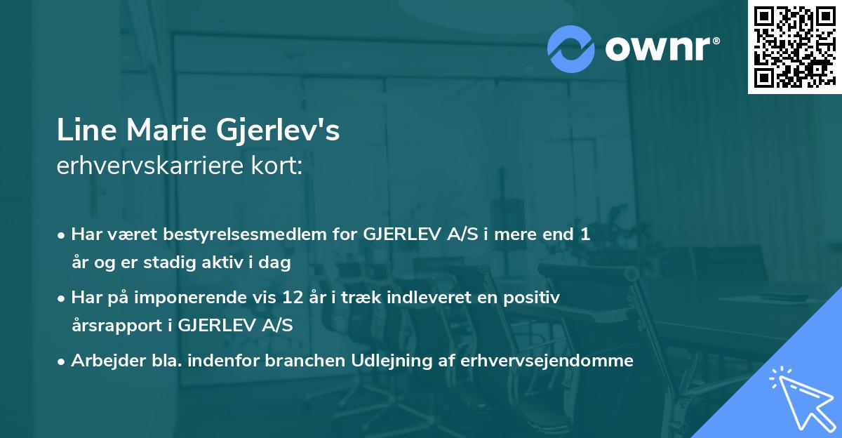 Line Marie Gjerlev's erhvervskarriere kort