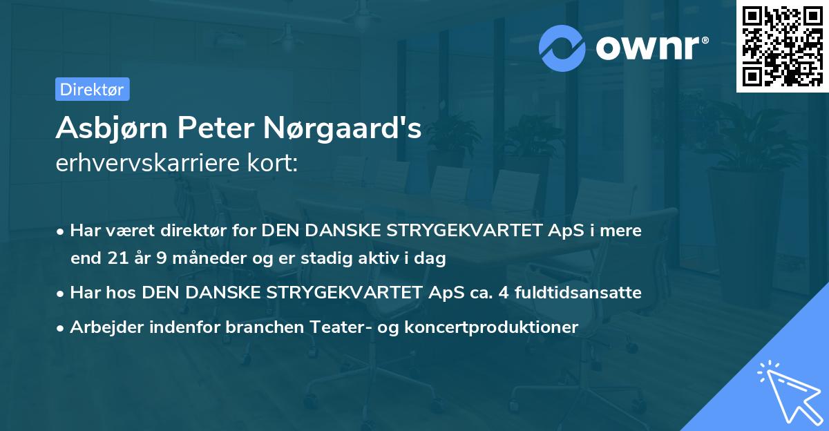 Asbjørn Peter Nørgaard's erhvervskarriere kort