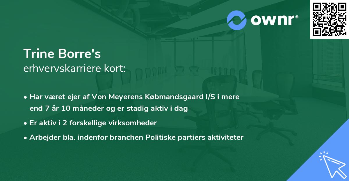 Trine Borre's erhvervskarriere kort