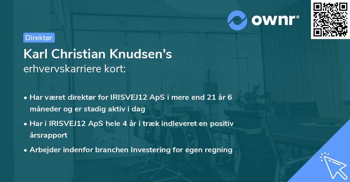 Karl Christian Knudsen's erhvervskarriere kort