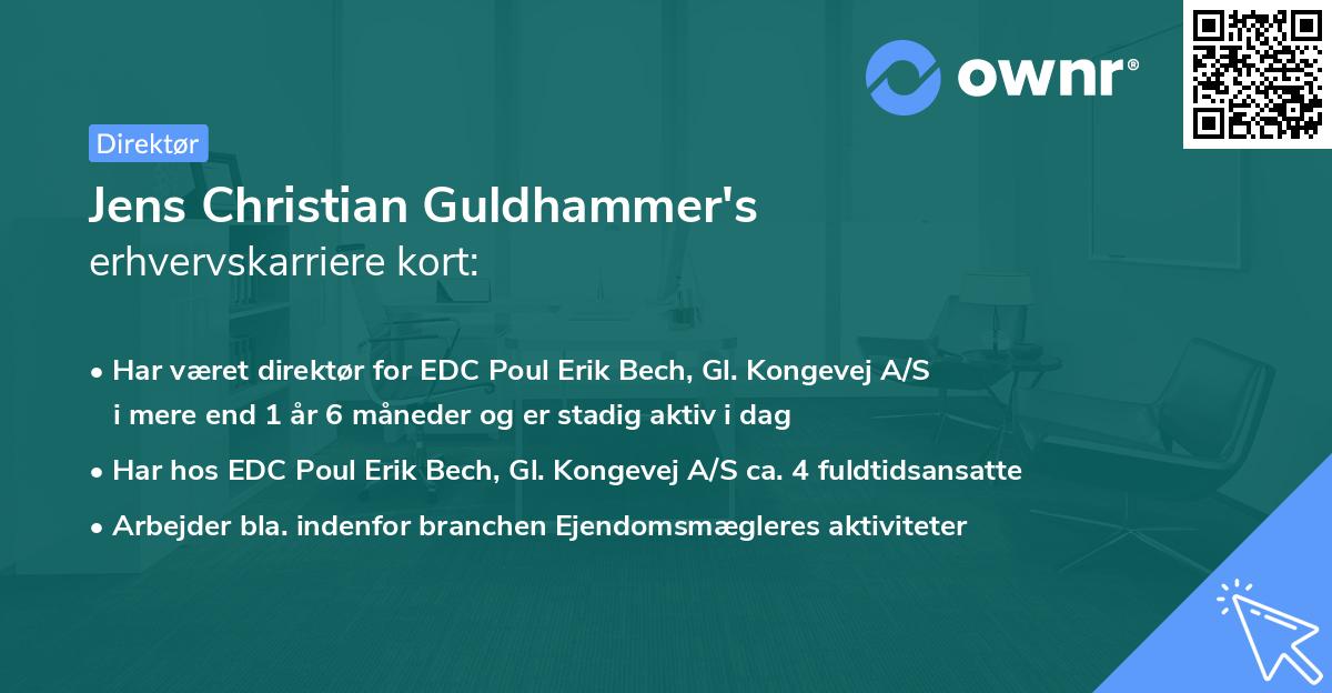 Jens Christian Guldhammer's erhvervskarriere kort