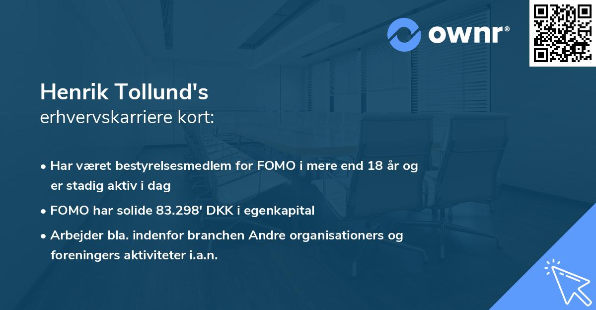 Henrik Tollund's erhvervskarriere kort