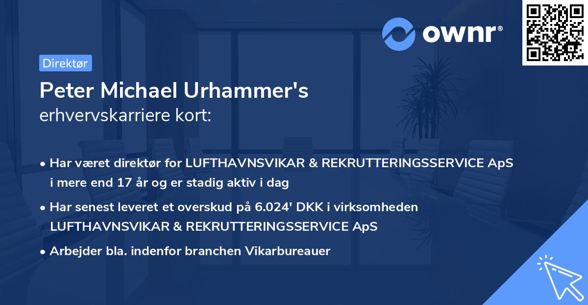 Peter Michael Urhammer's erhvervskarriere kort