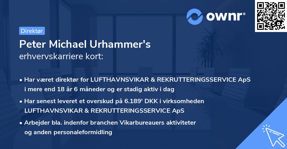 Peter Michael Urhammer's erhvervskarriere kort