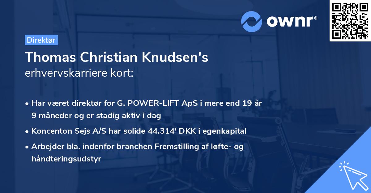 Thomas Christian Knudsen's erhvervskarriere kort