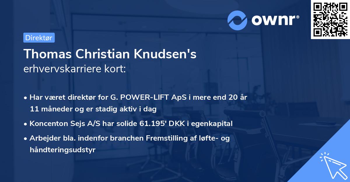Thomas Christian Knudsen's erhvervskarriere kort