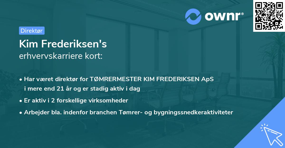 Kim Frederiksen's erhvervskarriere kort