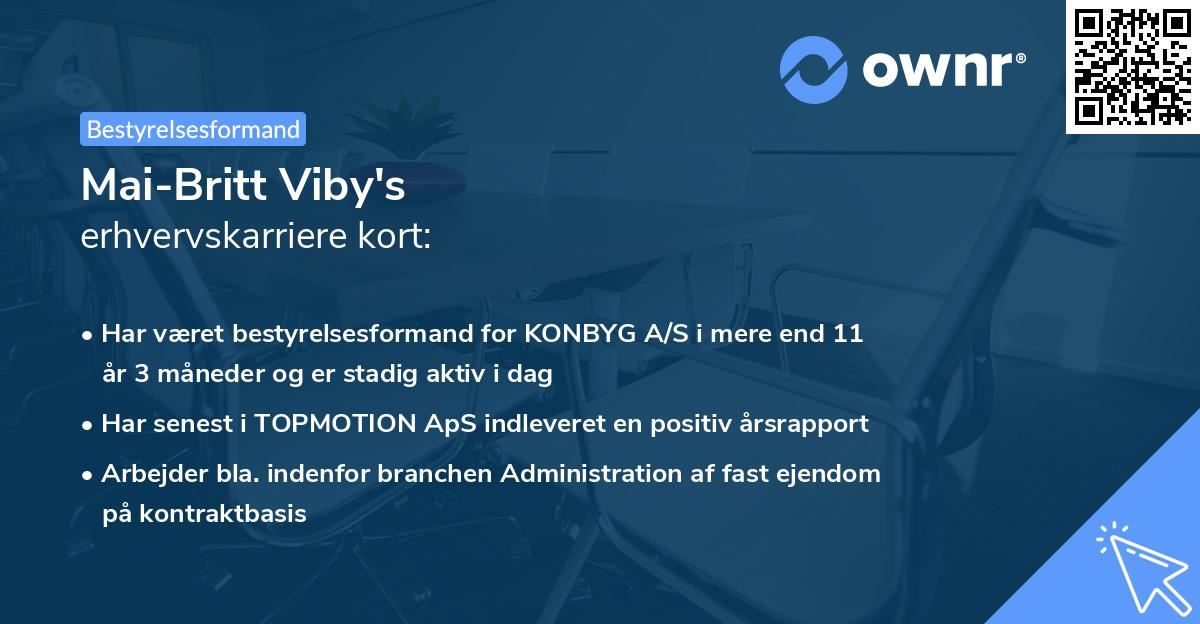 Mai-Britt Viby's erhvervskarriere kort