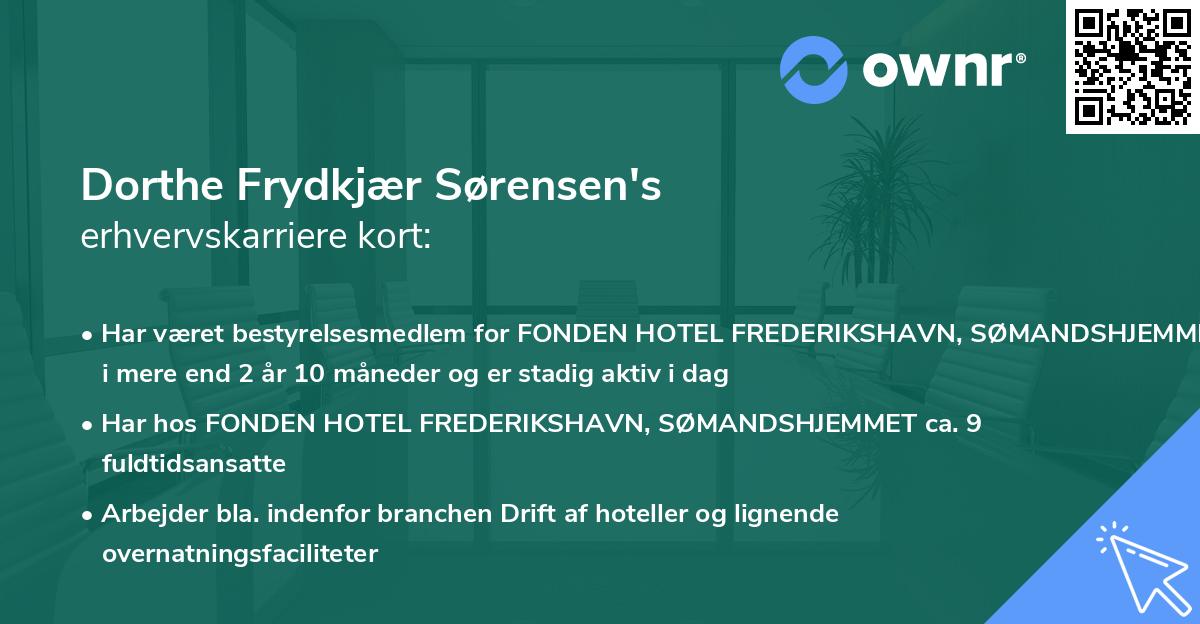 Dorthe Frydkjær Sørensen's erhvervskarriere kort