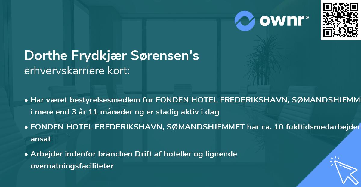 Dorthe Frydkjær Sørensen's erhvervskarriere kort