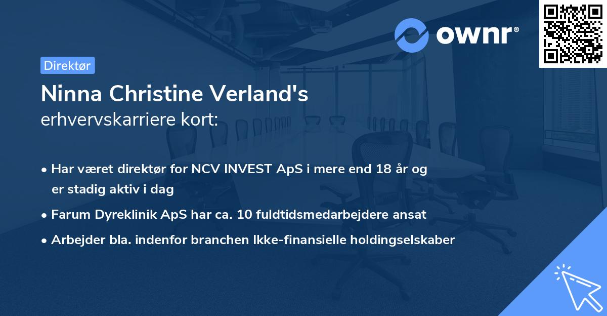 Ninna Christine Verland's erhvervskarriere kort