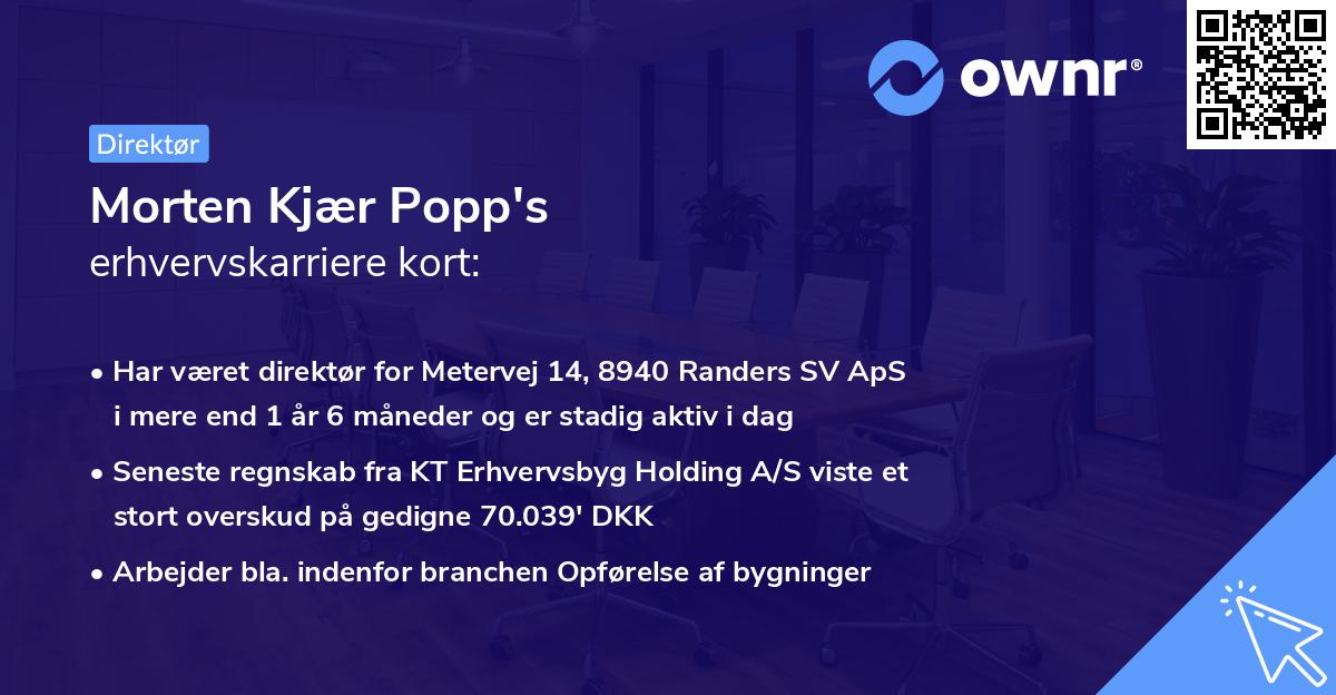 Morten Kjær Popp's erhvervskarriere kort