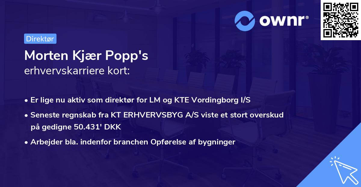 Morten Kjær Popp's erhvervskarriere kort