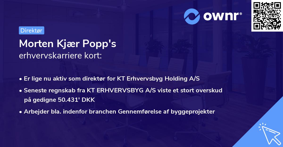 Morten Kjær Popp's erhvervskarriere kort