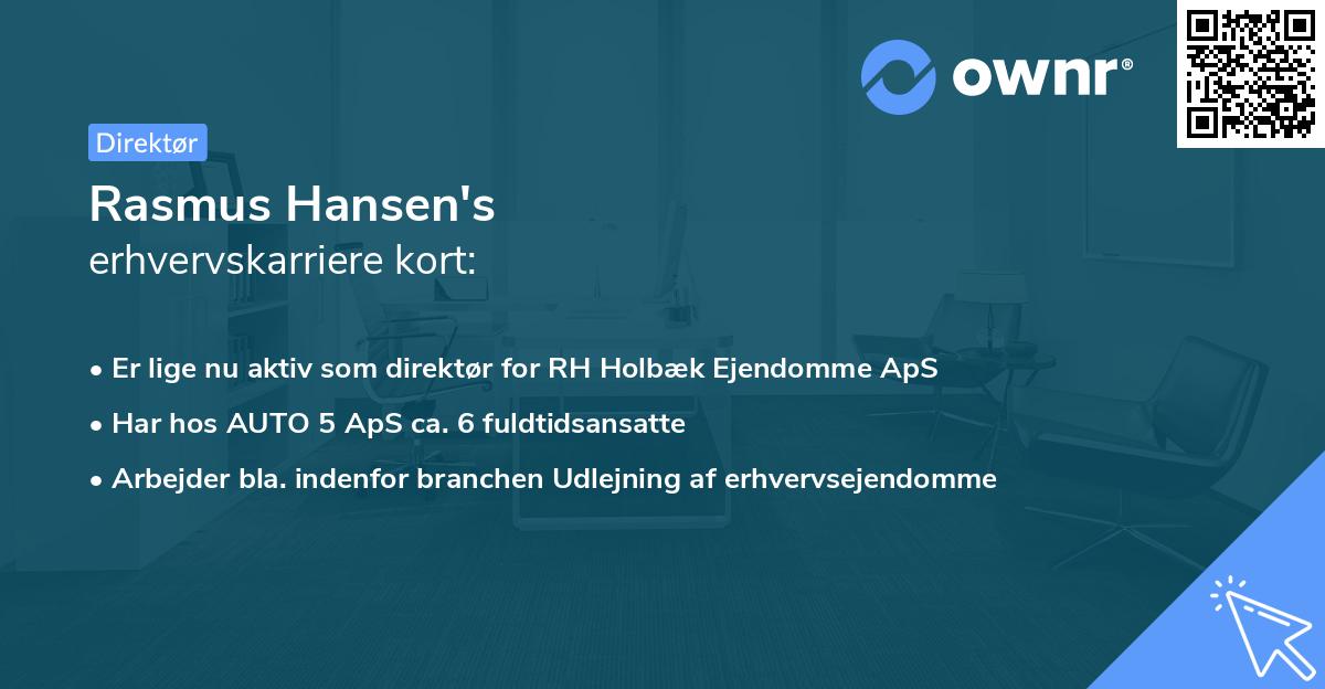 Rasmus Hansen's erhvervskarriere kort