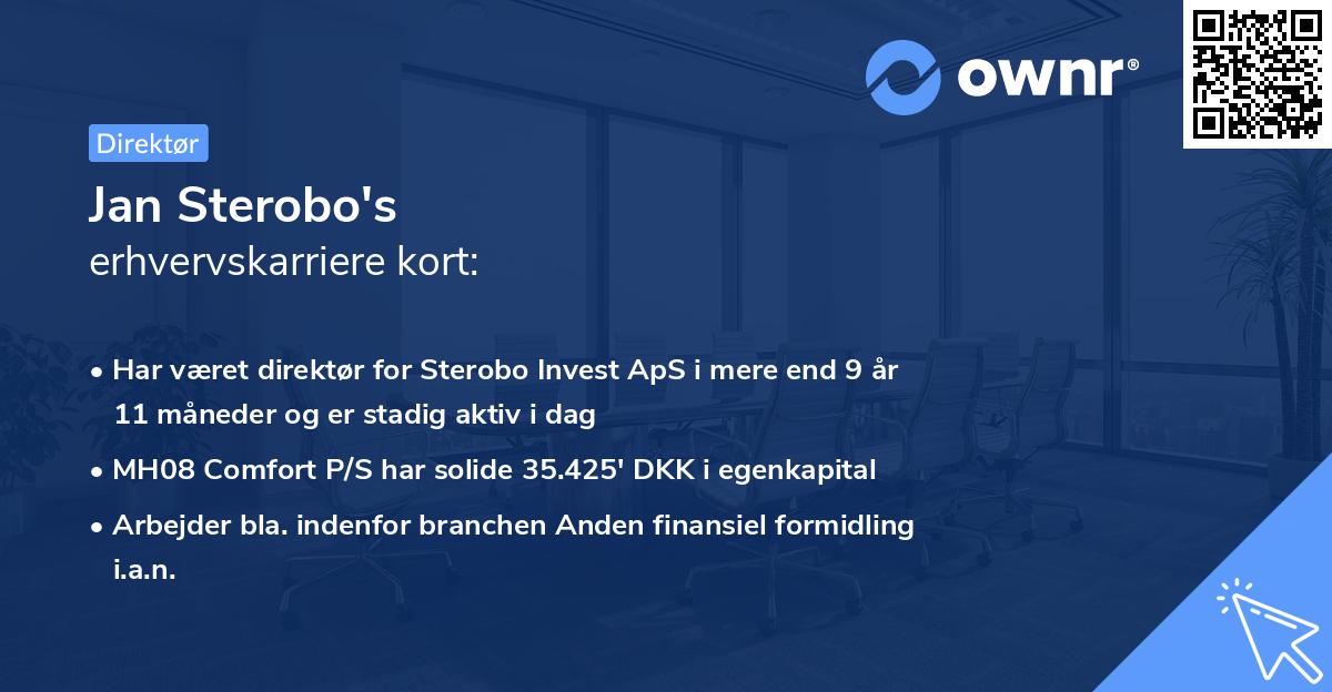 Jan Sterobo's erhvervskarriere kort