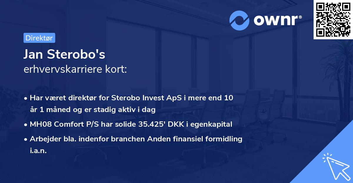 Jan Sterobo's erhvervskarriere kort