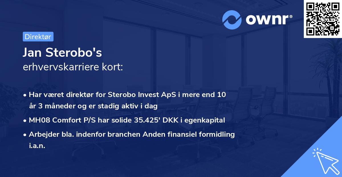 Jan Sterobo's erhvervskarriere kort
