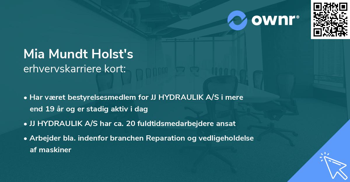 Mia Mundt Holst's erhvervskarriere kort