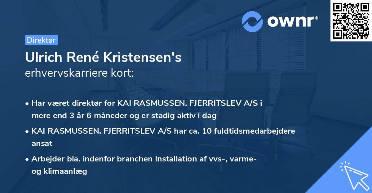 Ulrich René Kristensen's erhvervskarriere kort