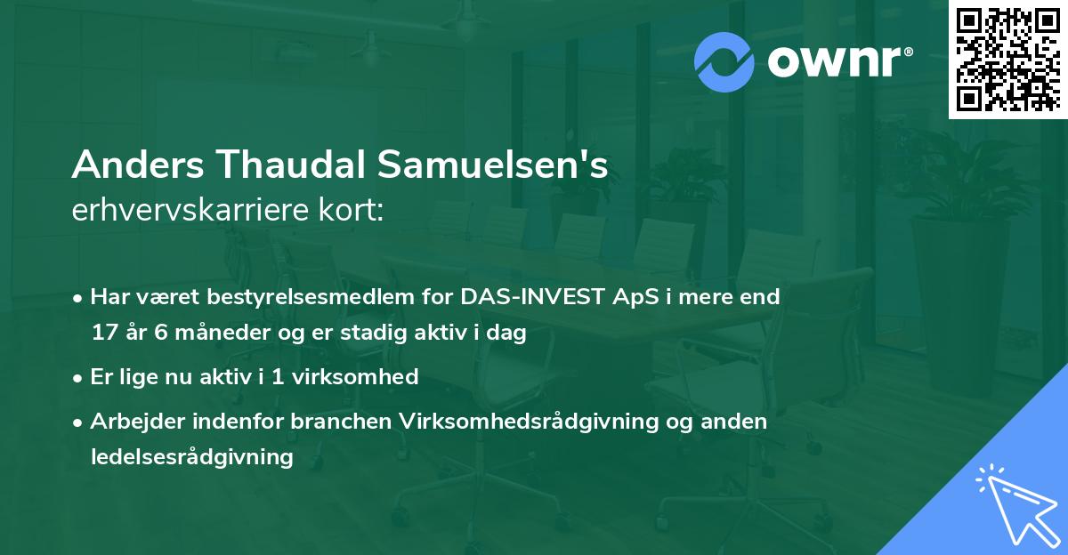 Anders Thaudal Samuelsen's erhvervskarriere kort