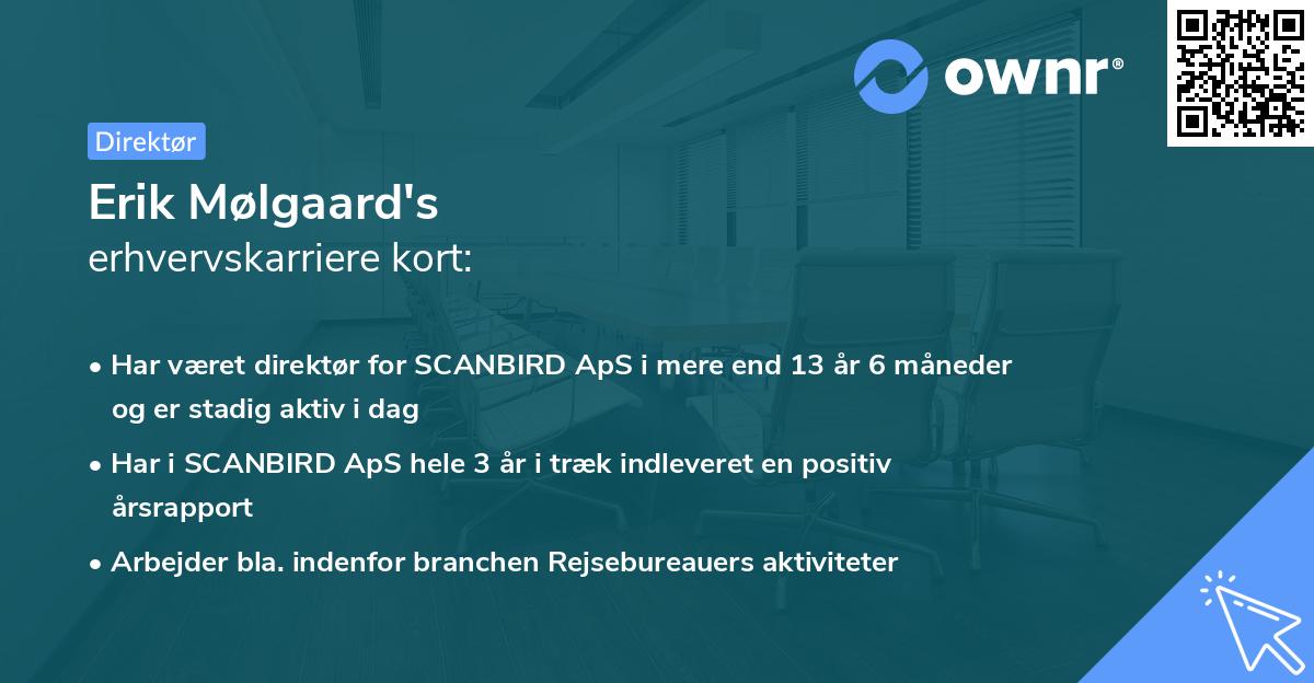 Erik Mølgaard's erhvervskarriere kort