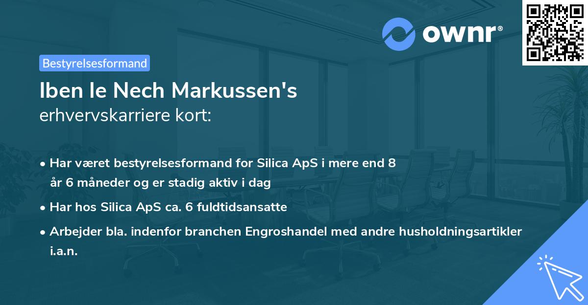 Iben le Nech Markussen's erhvervskarriere kort