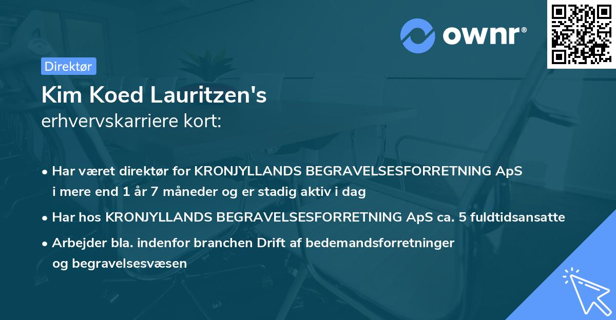 Kim Koed Lauritzen's erhvervskarriere kort