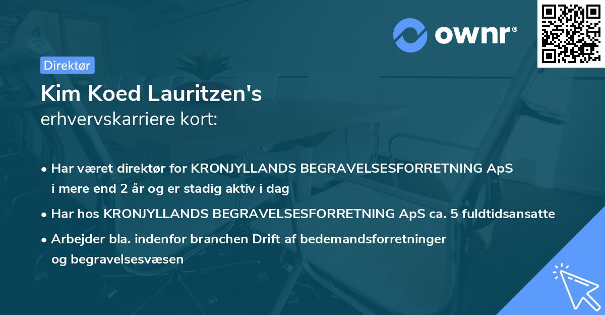 Kim Koed Lauritzen's erhvervskarriere kort