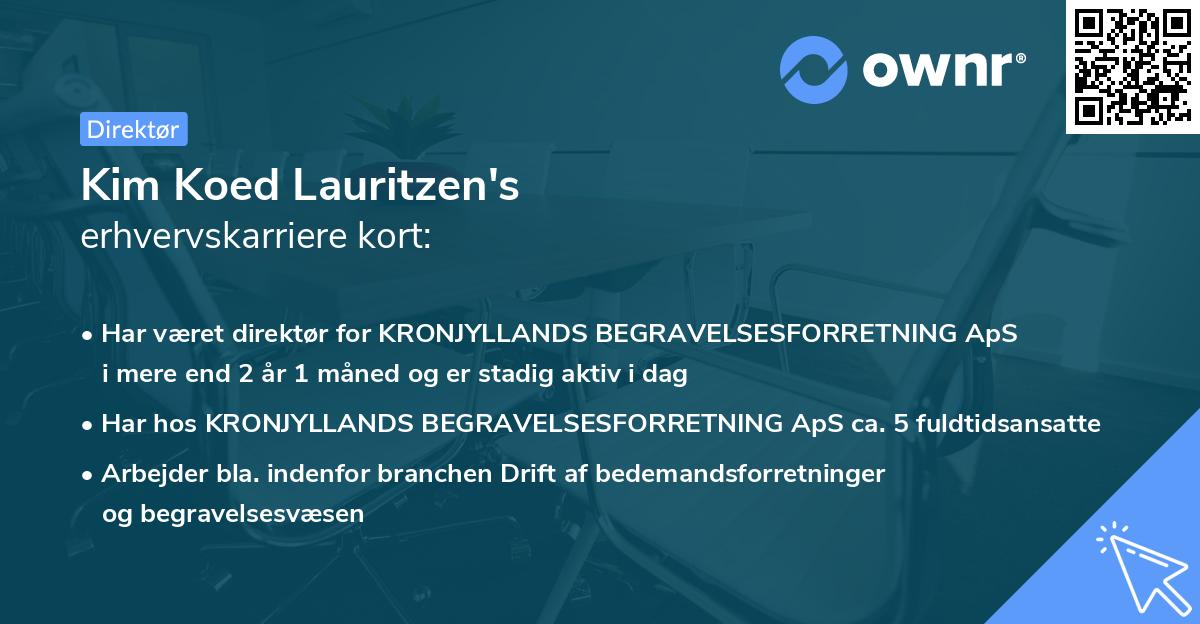 Kim Koed Lauritzen's erhvervskarriere kort