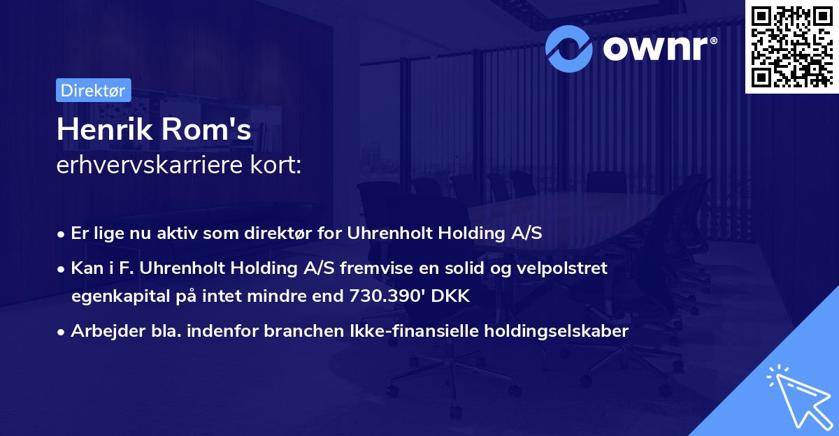Henrik Rom's erhvervskarriere kort