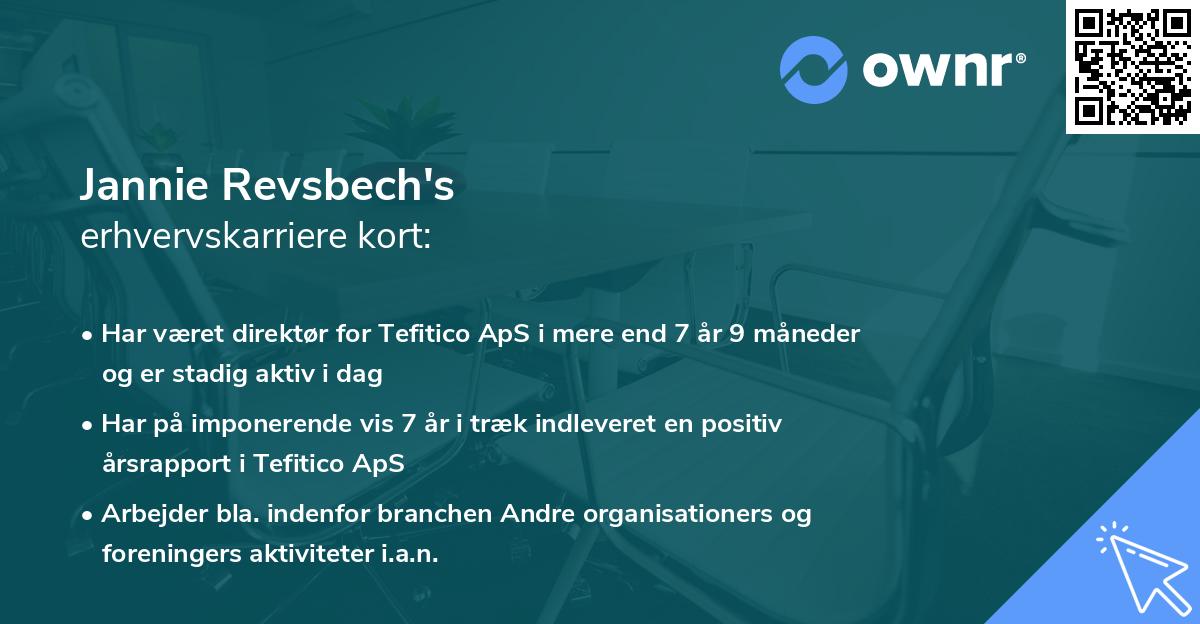 Jannie Revsbech's erhvervskarriere kort
