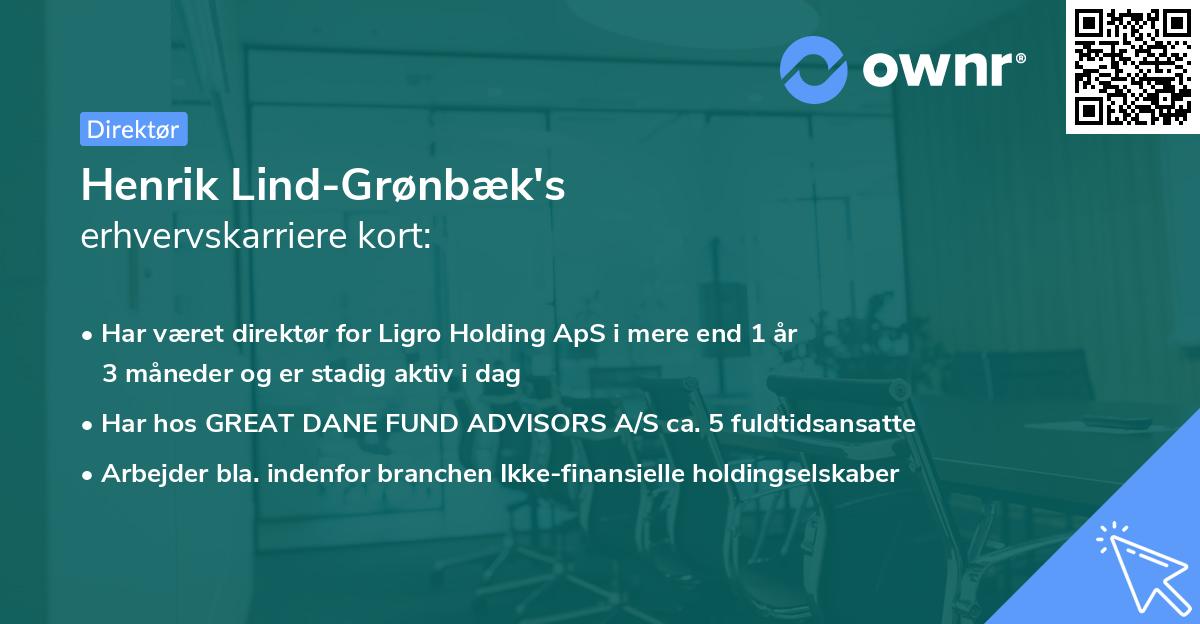 Henrik Lind-Grønbæk's erhvervskarriere kort