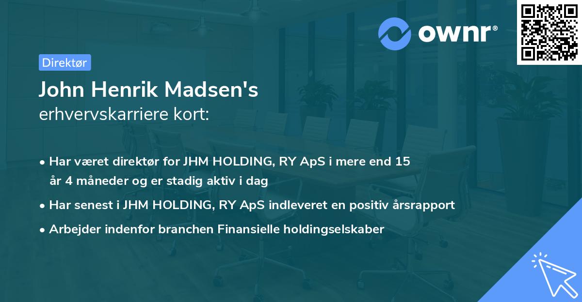 John Henrik Madsen's erhvervskarriere kort