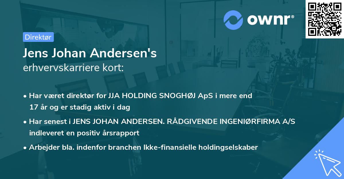 Jens Johan Andersen's erhvervskarriere kort